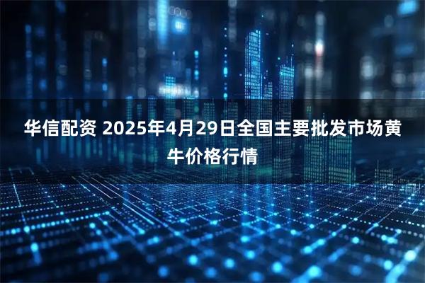 华信配资 2025年4月29日全国主要批发市场黄牛价格行情
